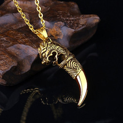 Dây chuyền nam 3D nanh đầu rồng T81