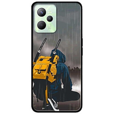 Ốp lưng dành cho Realme C35 mẫu Dưới Mưa Ba Lô Vàng