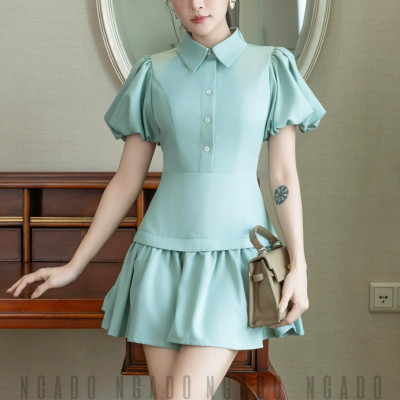 Đầm xanh mint tùng tầng NGADO , đầm kiểu Nữ , đầm công sở , dự tiệc