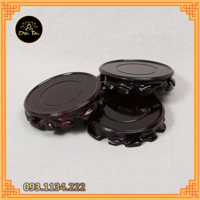 Đế tròn bằng gỗ đặc, giá đỡ bằng gỗ gụ kê ấm trà, bình hoa, chậu hoa, lư xông trầm trang trí nội thất