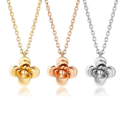 Dây chuyền nữ titan thời trang cao cấp mặt hình bông hoa trà thép không gỉ trangsucpt 3 màu DCNUT22
