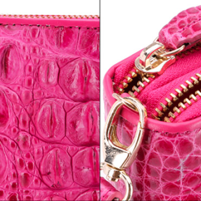 Ví Nữ Da Cá Sấu Nhiều Ngăn Huy Hoàng HT3275 (11 x 22 cm) - Hồng