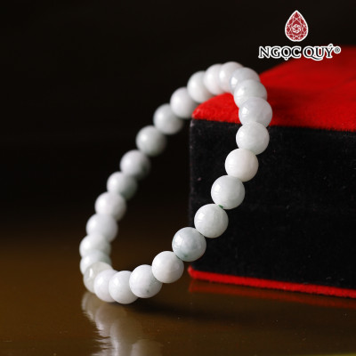 Vòng cẩm thạch phỉ thúy hoa bay 7mm mệnh hỏa, mộc - Ngọc Quý Gemstones