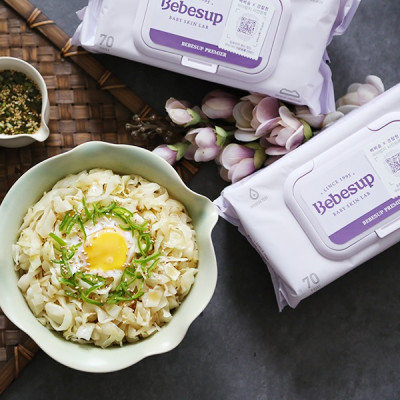 Combo 12 Gói Khăn Ướt Hàn Quốc Bebesup Primier 20 Tờ/ Gói Thương Hiệu Bebesup