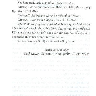 Tư Tưởng Hồ Chí Minh Về Lập Hiến Nội Dung Và Giá Trị
