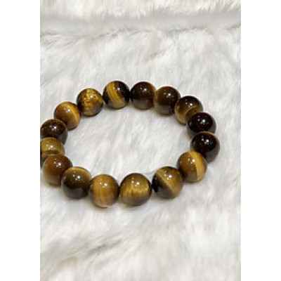 Đá thạch Anh Mắt Hổ Nâu Vàng Unisex 12mm