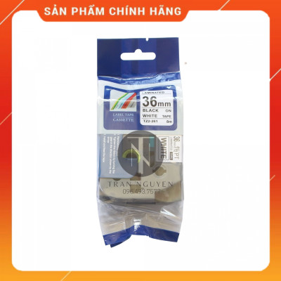 Nhãn In Brother Tz2-261 [Combo 5 hộp] Đen nền trắng 36mm x 8m - Hàng nhập khẩu