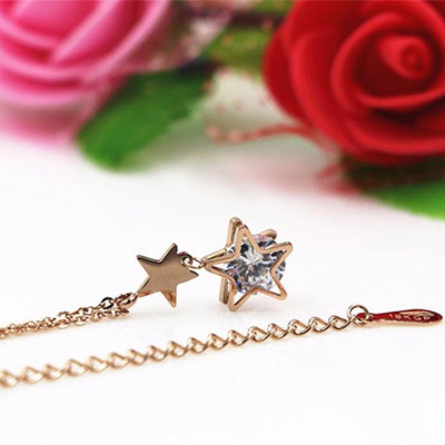 Dây chuyền nữ titan thời trang mặt hình ngôi sao thép không gỉ trangsucpt có 3 màu sắc DCNUT81