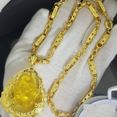 Dây Chuyền Nam Khúc Mặt Phật Di Lặc Vàng MD45