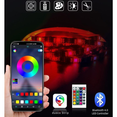 Dây Đèn Led Đổi Màu GRB 1M Kết Nối Bluetooth Có Remote