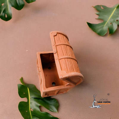 Chậu Gốm Đất Nung Hình Chiếc Rương Kho Báo