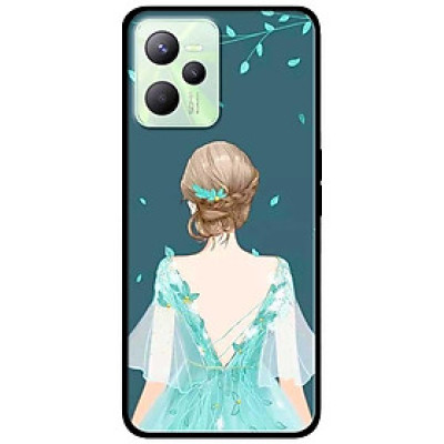 Ốp lưng dành cho Realme C35 mẫu Cô Gái Nền Xanh
