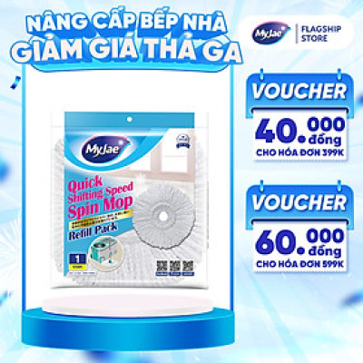 Bông Lau Thay Thế MyJae Dạng Tròn Dành Cho Cây Lau Nhà Xoay 360 Độ