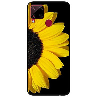 Ốp lưng dành cho Realme C15 mẫu Hoa Hướng Dương Nền Đen