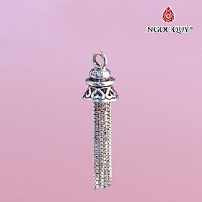 Charm bạc treo tua rua họa tiết trái tim - Ngọc Quý Gemstones
