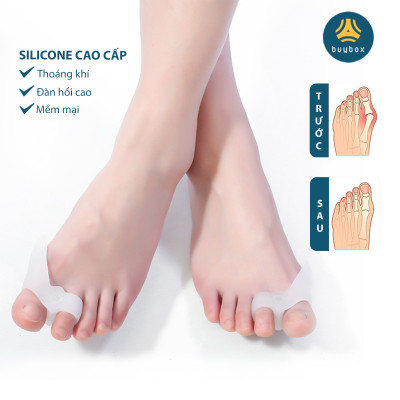 Combo 3 Cặp nẹp silicone tách ngón, bảo vệ đinh hình ngón chân cái - Buybox - BBPK281 