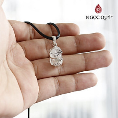 Mặt dây chuyền tỳ hưu tóc đen bọc bạc 16x10mm mệnh thủy, mộc - Ngọc Quý Gemstones