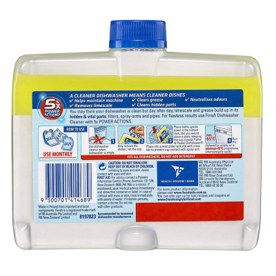 Dung dịch tẩy rửa máy rửa chén Finish Dishwasher Cleaner Lemon 250ml PTT006774 - hương chanh
