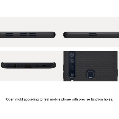 Ốp Lưng Sần chống sốc cho Samsung Galaxy A9 2018 / A9S / A9 Star Pro hiệu Nillkin Super Frosted Shield đính kèm giá đỡ - hàng nhập khẩu