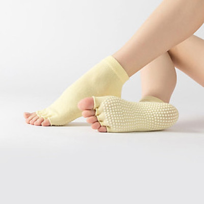 Vớ yoga xỏ 5 ngón trần thoải mái vận động, khiêu vũ, nhảy múa, có hạt silicone chống trượt - Buybox - BBPK285 