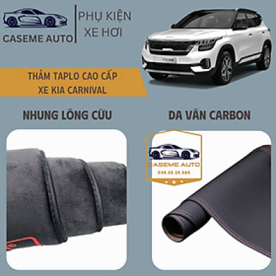 [KIA CARNIVAL] Thảm Taplo 3 Lớp Dành Cho Xe KIA CARNIVAL, Nhung Lông Cừu Và Da Vân Carbon Cao Cấp - Hàng Chính Hãng