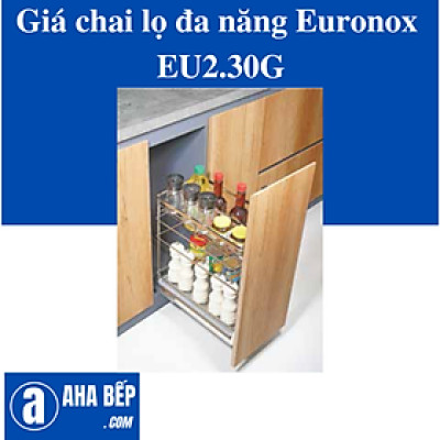 GIÁ CHAI LỌ ĐA NĂNG NAN DẸT 3 TẦNG INOX BÓNG EURONOX EU2.30G. Hàng Chính Hãng 