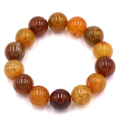 Vòng đeo tay đá vân rồng nâu 14 ly 14 hạt