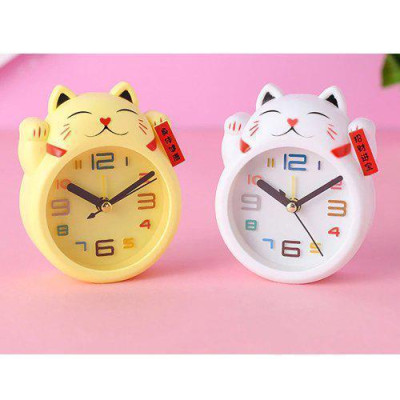 Đồng Hồ Báo Thức Hình Mèo Thần Tài Độc Đáo