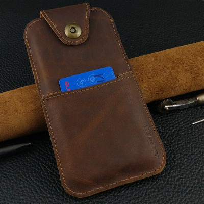 Bao Da Rút cho IPHONE Có Quai Cài Da Bò Sáp