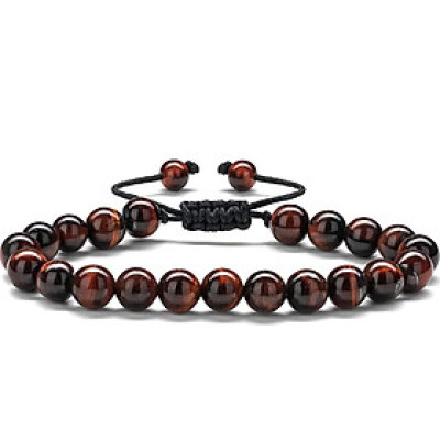 Vòng tay phong thủy đá mắt hổ nâu đỏ thiên nhiên cho Nam Nữ công sở làm trang sức