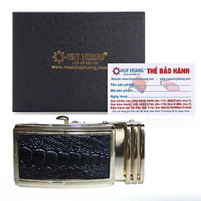 HT9408 - Đầu khóa da đà điểu Huy Hoàng 3,5 phân đầu vàng màu nâu đỏ