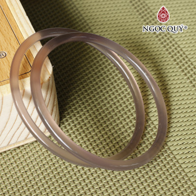 Vòng tay chalcedony tím (bản 3-4mm) - Ngọc Quý Gemstones