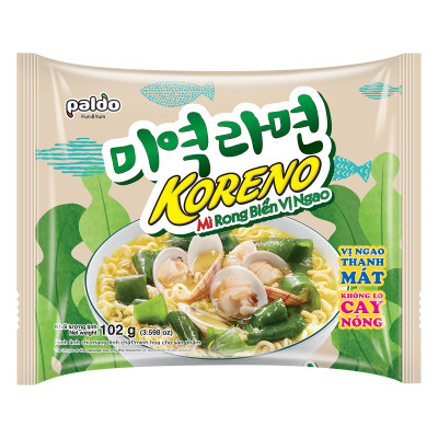 Thùng 6 Lốc Mì Rong Biển vị Ngao Koreno (5 gói/Lốc)