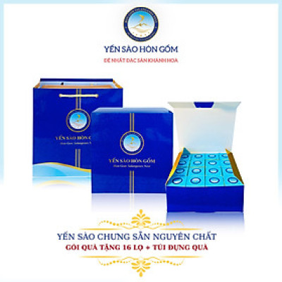 [Gói QT 16 Hũ] Tổ Yến Chưng Cao Cấp Dành Cho Trẻ Em - Yến Sào Hòn Gốm Chính Hiệu Khánh Hoà - HGKNEST