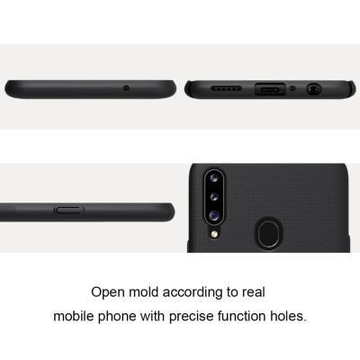 Ốp Lưng Sần chống sốc cho Samsung Galaxy A20s hiệu Nillkin Super Frosted Shield (Đính kèm giá đỡ hoặc miếng dán từ tính) - Hàng Chính Hãng