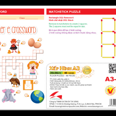 Xếp hình Tia Sáng Peppa Pig (48 Mảnh Ghép) - Tặng kèm câu đố mặt sau cho bé