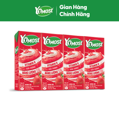 Thùng 48 Hộp Sữa Chua Lên Men Tự Nhiên Yomost Vị Dâu (170ml/Hộp)