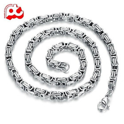 Dây chuyền nam thép không gỉ titan đẹp sang trọng ziczac trangsucpt kích cỡ 5mm màu trắng PTDCNA25