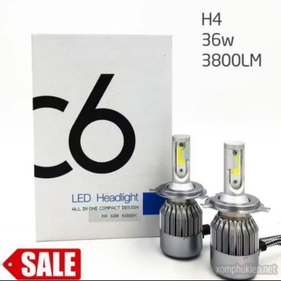 1 CÁI BÓNG ĐÈN PHA LED H4 C6 LẮP XE MÁY ÔTÔ MẪU MỚI 