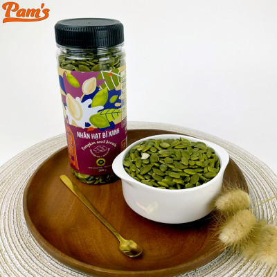 Hạt Bí Xanh Tách Vỏ Nhập Khẩu Mỹ Pams 300g/hũ, Nhân To, Dày Cơm, Giòn Bùi, Thích Hợp Ăn Vặt, Ăn Kiêng, Dinh Dưỡng Mẹ Bầu