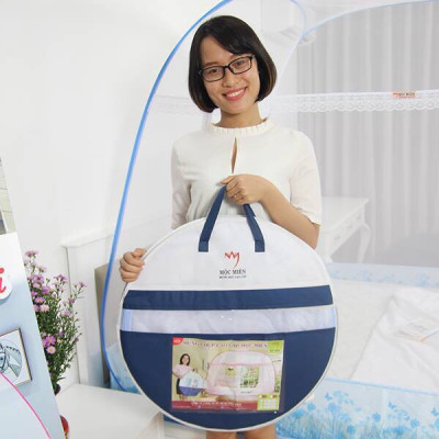 Màn chụp cao cấp Mộc Miên đỉnh rộng Mẫu Xám Khủng Long - Kích thước 1,6mx2m - 2 cửa ( Hà Nội )