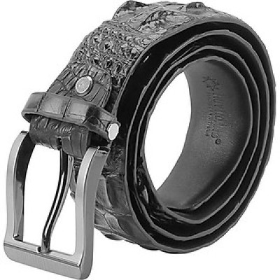 Thắt Lưng Nam Da Cá Sấu Nguyên Con Bản Lớn Bát Gài Đầu Kim Huy Hoàng HT4273 - Đen