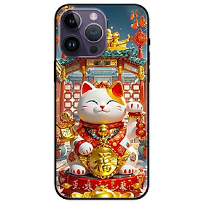 Ốp lưng dành cho Iphone 14 - 14 Plus - 14 Pro - 14 Pro Max - Mèo Thần Tài Đẹp - Hàng Chính Hãng