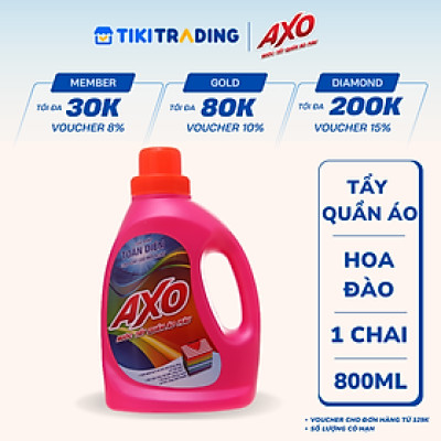Nước Tẩy Quần Áo Màu Axo Hồng Hương Hoa Đào Chai 800ml
