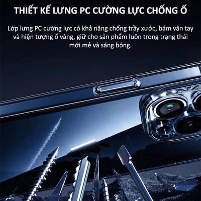 Ôp lưng trong cho iPhone 15 Pro Max 15 Pro 15 Plus iP 15 siêu mỏng 0.3mm bảo vệ camera hiệu Memumi Camshield - Thiết kế mặt lưng PC chống ố vàng, trang bị màng camera - Hàng nhập khẩu