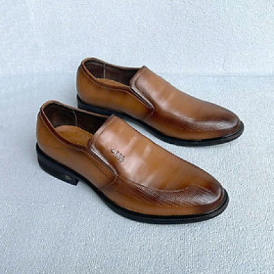 Giày Tây Nam Da Bò Không Dây Trường Hải 2 Màu Nâu, Đen GT304