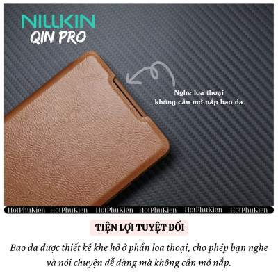 Bao da chống sốc ngăn đựng thẻ card cho Samsung Galaxy S25 Ultra / S25 Plus hiệu Nillkin Qin Pro - Da PU cao cấp, Viền TPU, sang trong, nắp trượt bảo vệ camera - Hàng nhập khẩu