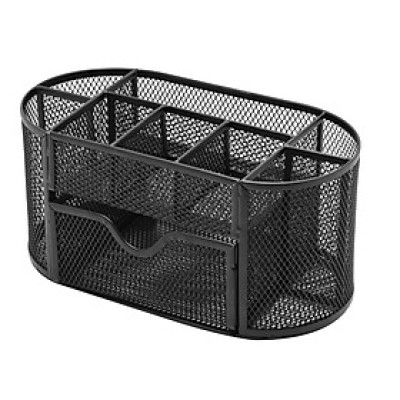 Hộp Khay Ống Đựng Cắm Bút Kim Loại Để Bàn