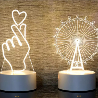 Đèn Ngủ - Đèn Ngủ Để Bàn, Đèn ngủ 3D Mica Độc đáo