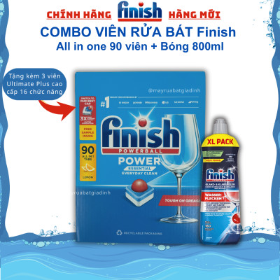 [HCM] Viên rửa bát Finish All in one 90 viên hương chanh